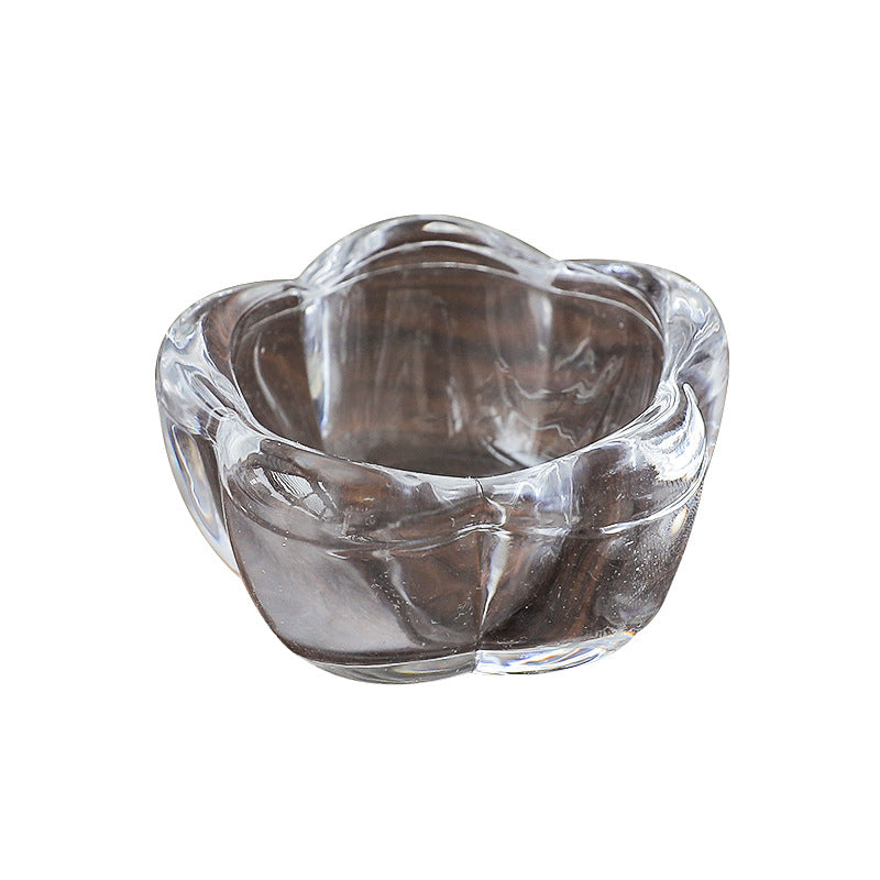 Glass candle holder five-leaf design, European style