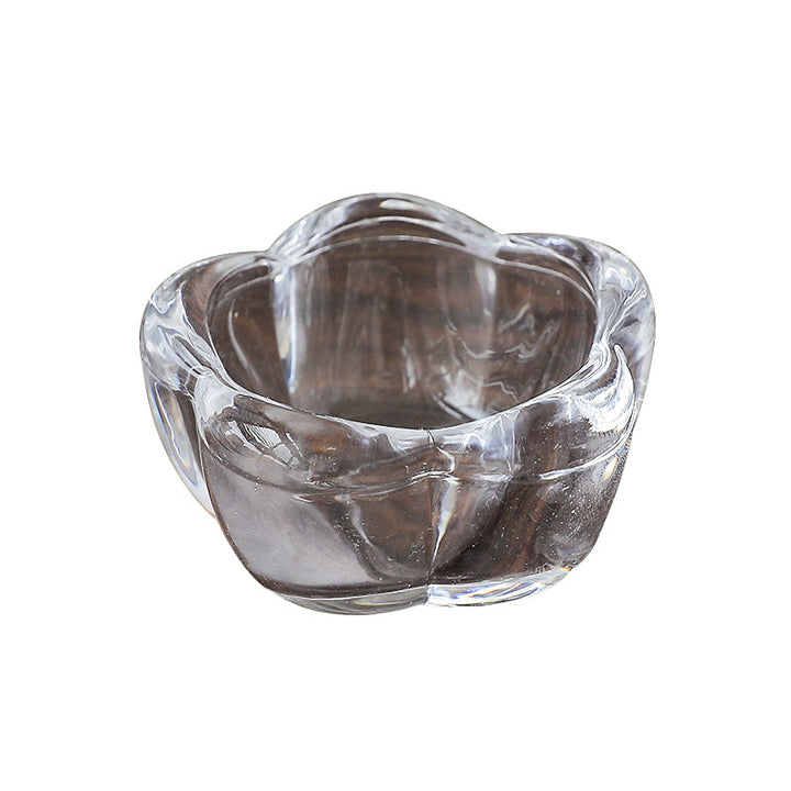Glass candle holder five-leaf design, European style