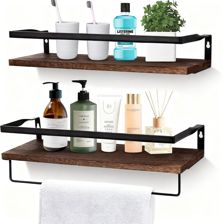 Wood wall shelf, modern design, multi-layered