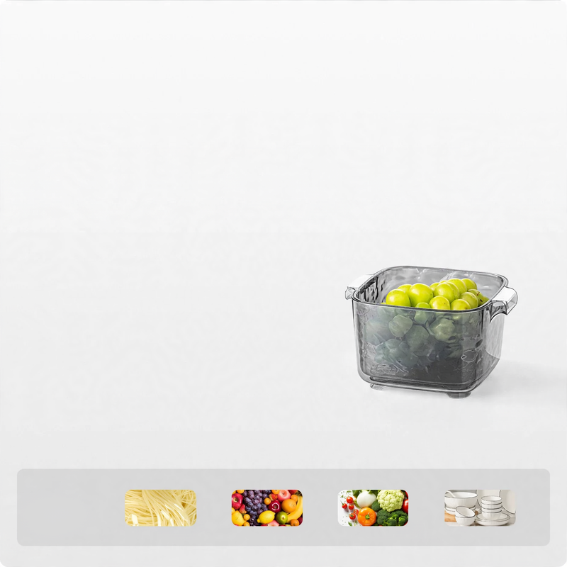 Plastic kitchen strainer, multilayer