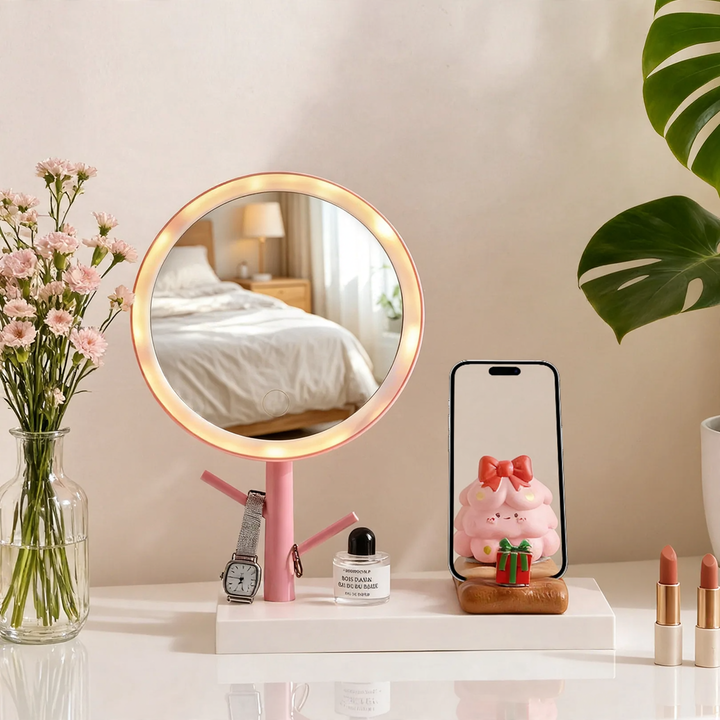 Christmas tree phone stand with makeup mirror