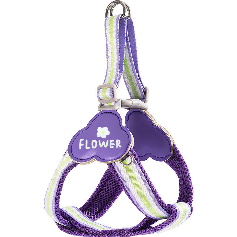 Y-shaped dog harness with leash, fabric