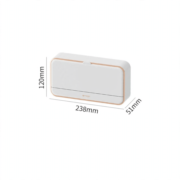 Soap box, wall mounted, with drain