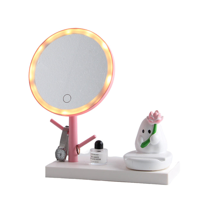 Cosmetic mirror with phone stand, ABS plastic