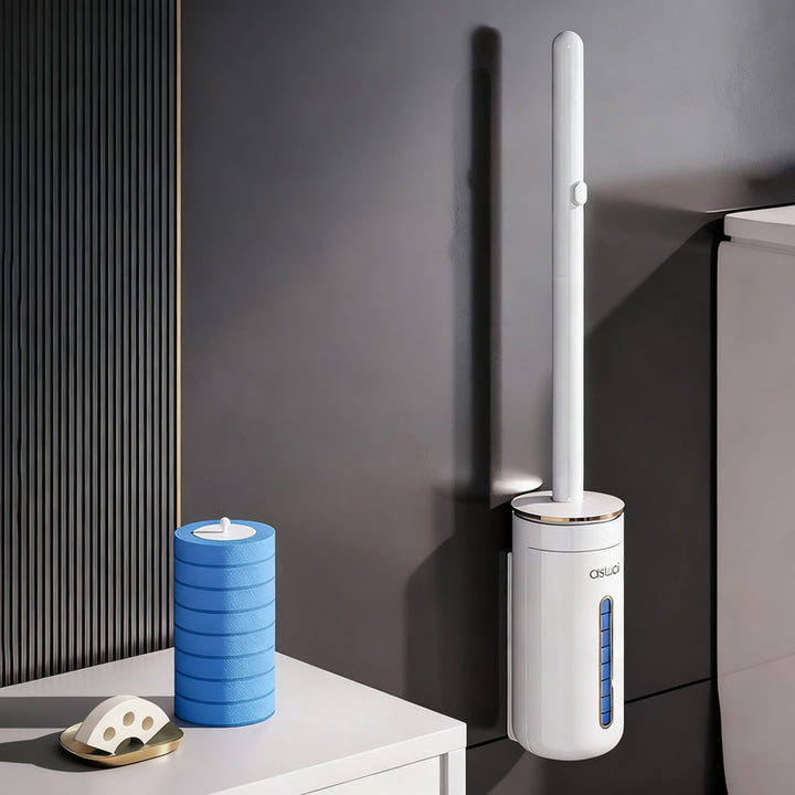 Toilet brush with interchangeable heads
