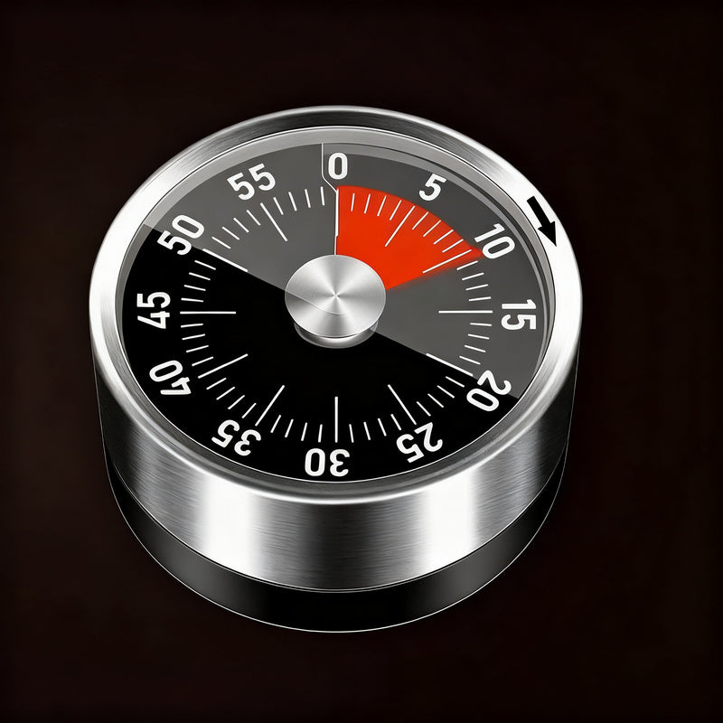 Mechanical kitchen timer with magnet holder
