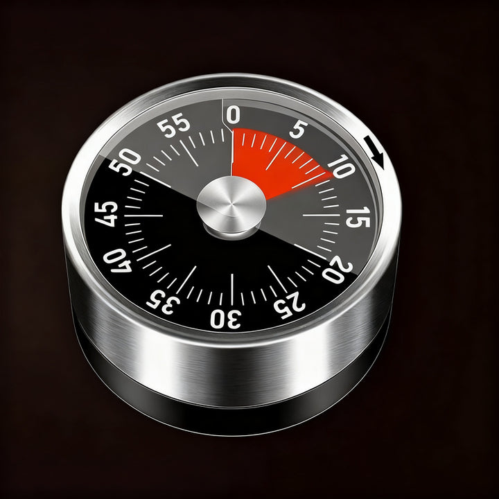 Mechanical kitchen timer with magnet holder