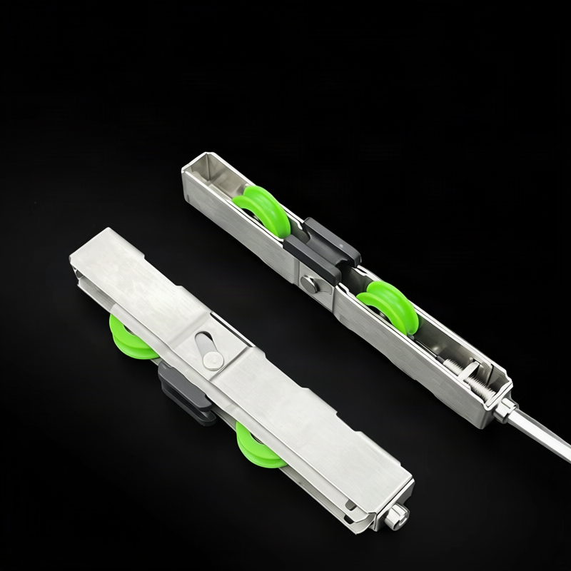 Push trolley double wheel stainless steel for glass sliding walls