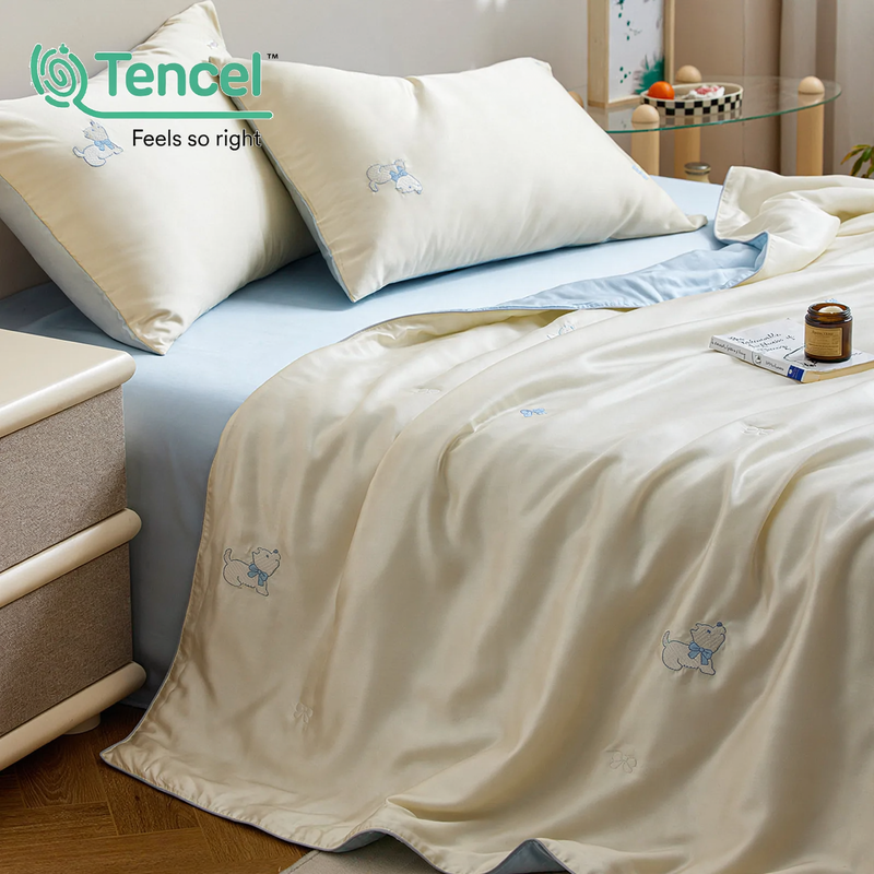 Children's summer bedding set made of lyocell with embroidery
