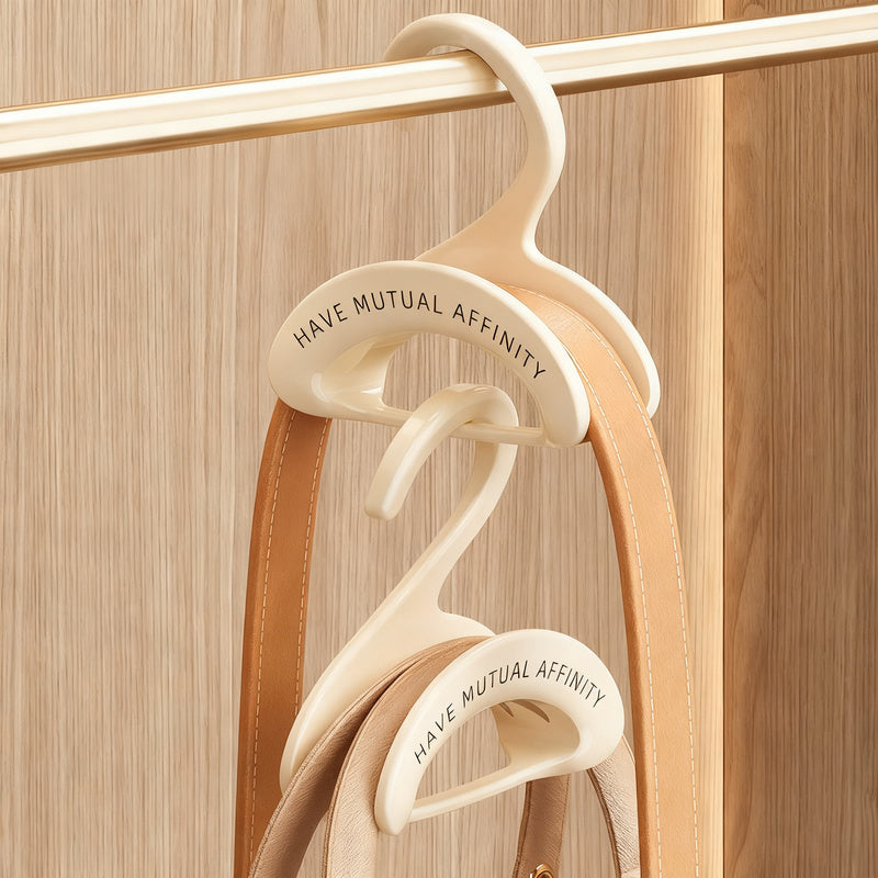 Plastic hanging hooks, stackable, for bags