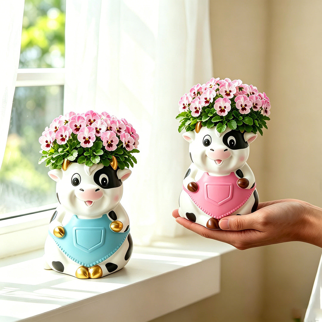 Cow-shaped flower pot