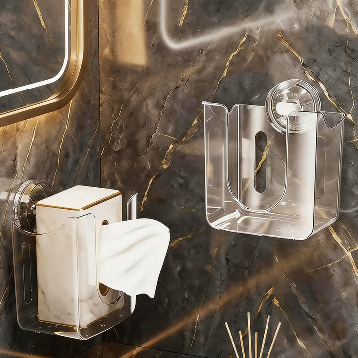 Wall-mounted paper towel holder with suction cup