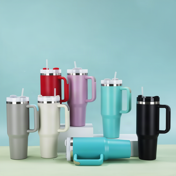 Stainless steel insulated mug with handle, 1200 ml