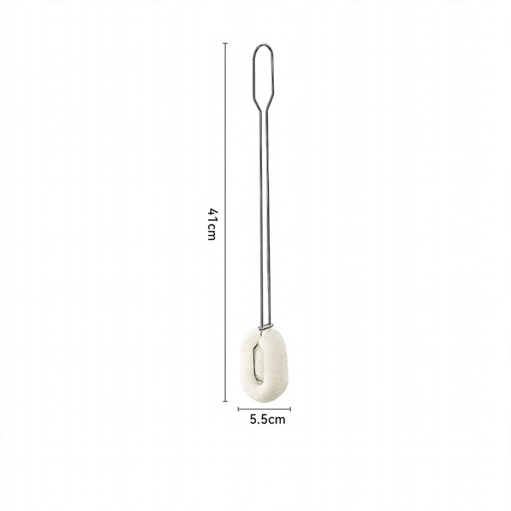 Long handle brush made of stainless steel with sponge