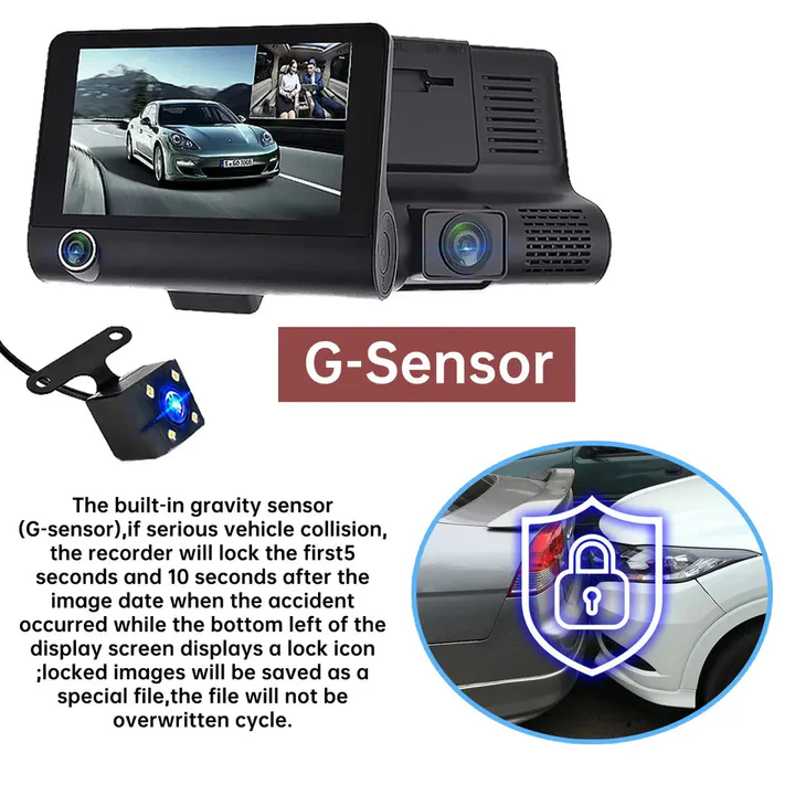 Kalsten | 4" Touch Screen Front and Rear Dash Cam
