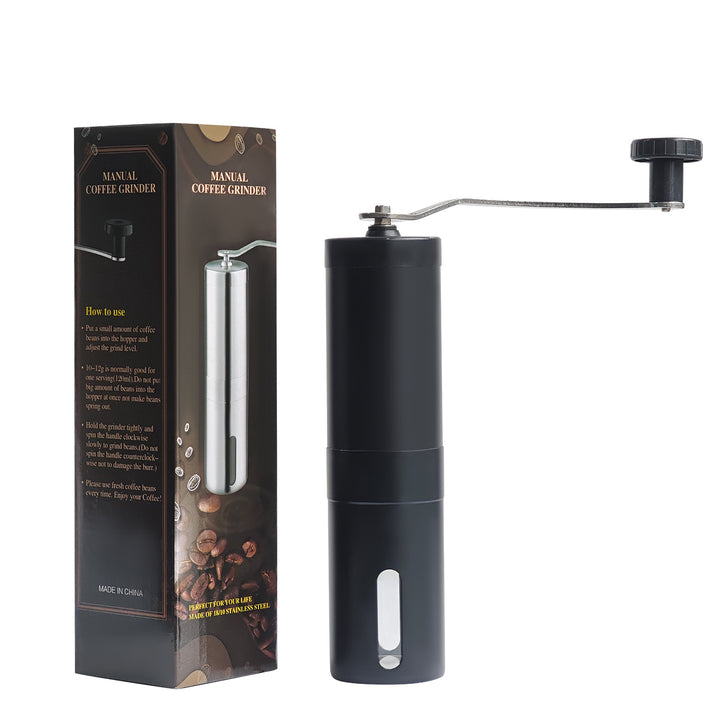 Hand coffee grinder with CNC grinding mechanism and brush