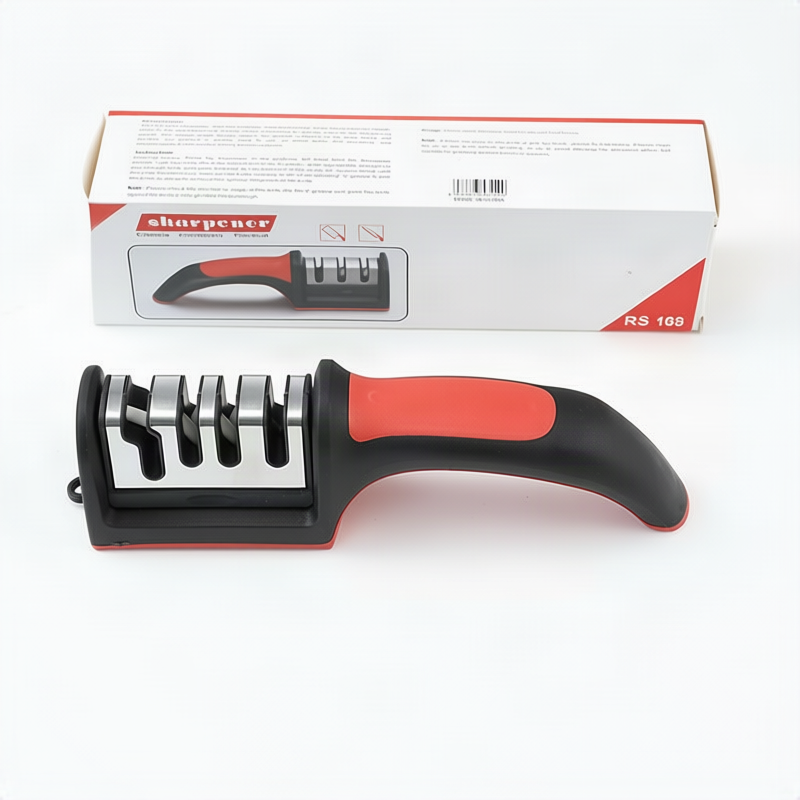 Knife sharpener with removable sharpening stone