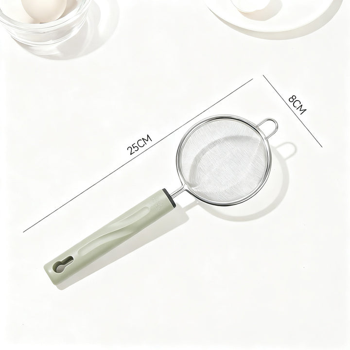Kitchen strainer and kitchen helper set made of stainless steel