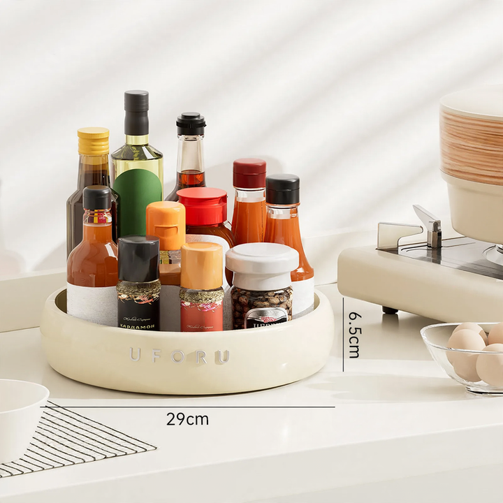 Rotatable plastic spice rack for the kitchen