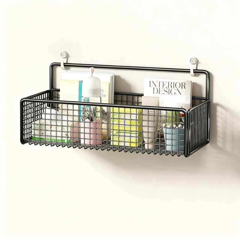 Metal hanging basket without drilling, mesh design
