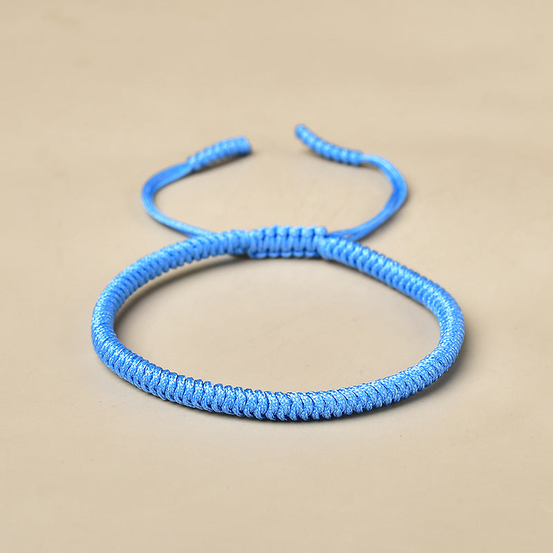 Hand-knotted rope bracelet in red