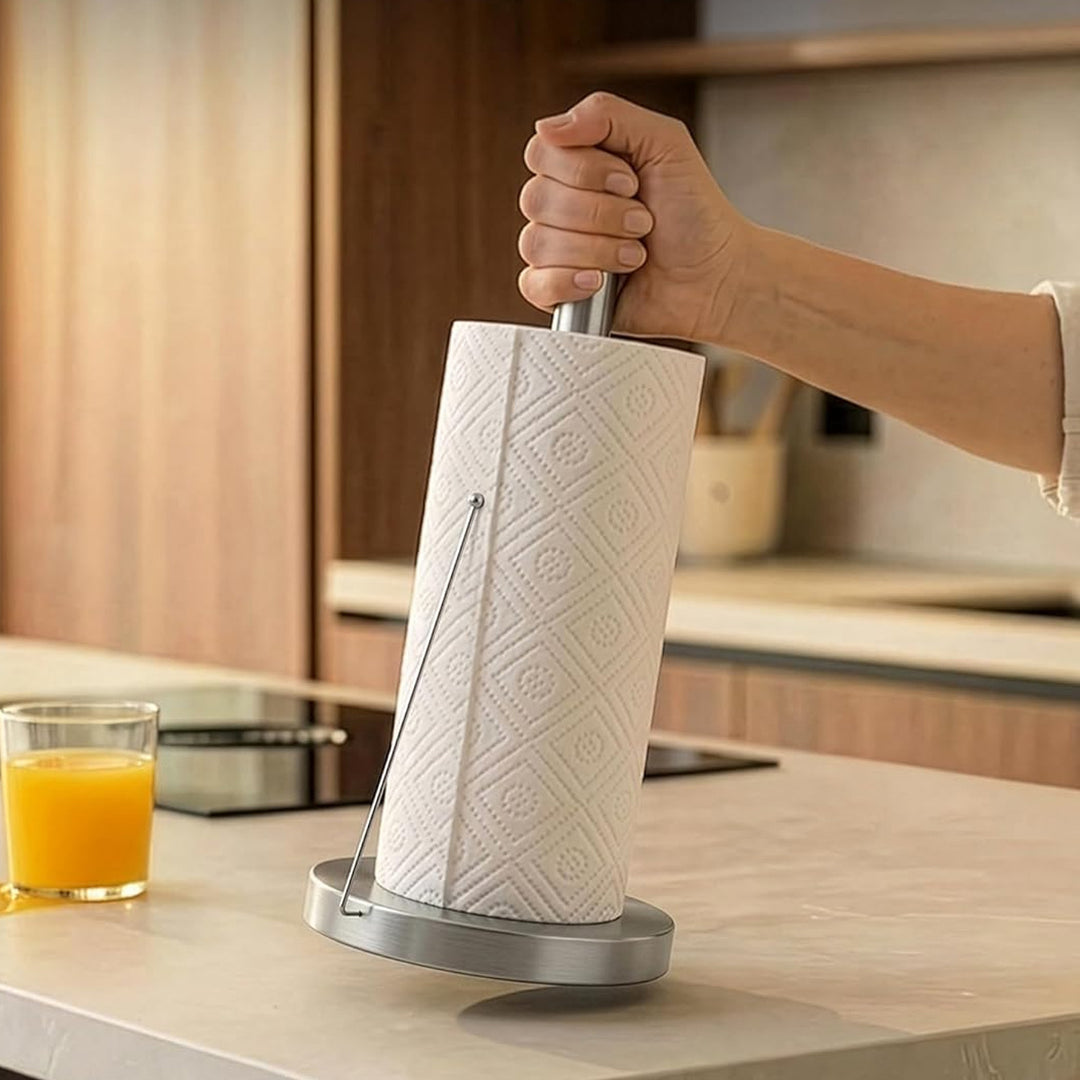 Stainless steel kitchen roll holder