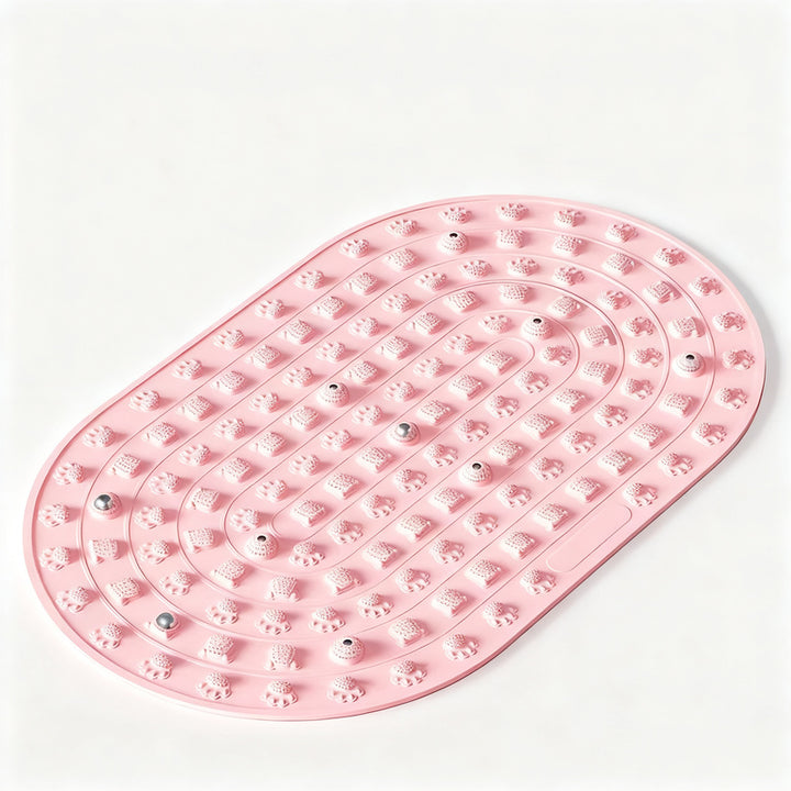 Foot reflex zone mat with magnetic stones
