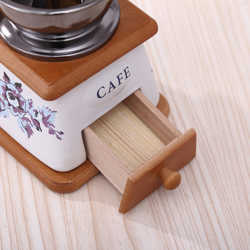 Hand coffee grinder with CNC grinding mechanism and brush