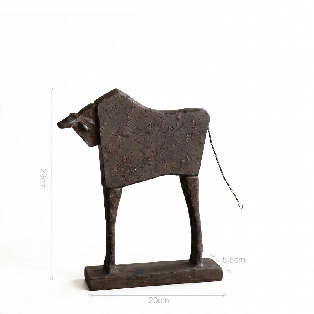 Animal sculpture made of resin, horse or cattle
