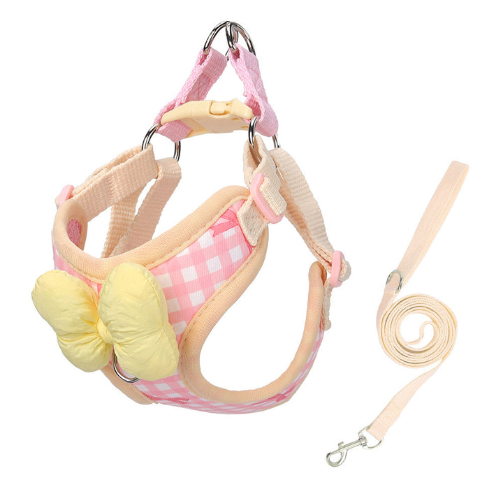 Dog harness made of fabric with leash, XS to XL