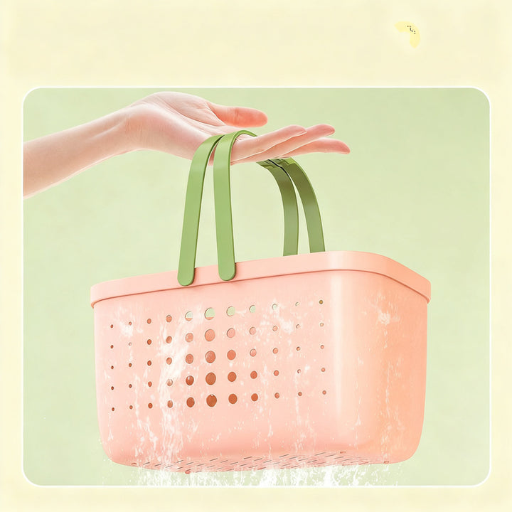 Portable bath basket made of plastic