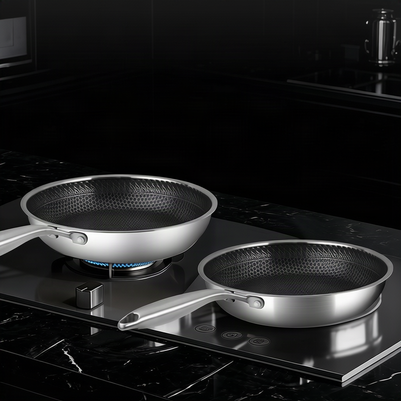 Stainless Steel Frying Pan with Glass Lid