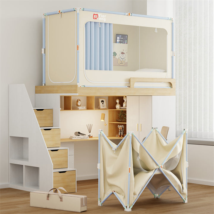 Mosquito net with quick-setup frame, blackout