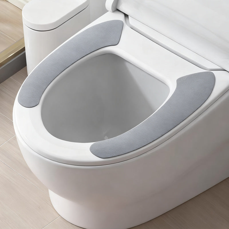 Plush toilet seat cover, self-adhesive