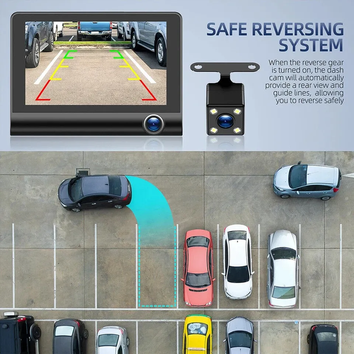 Kalsten | 4" Touch Screen Front and Rear Dash Cam