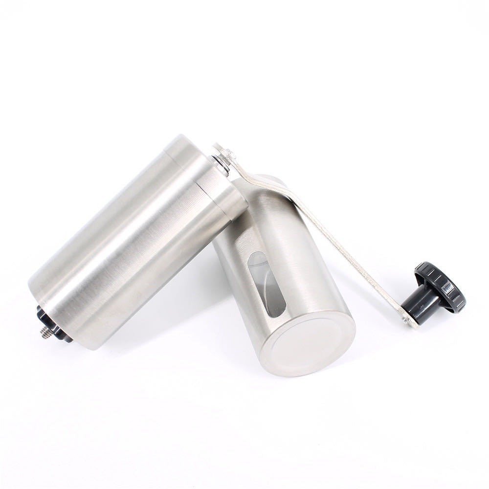 Manual coffee grinder with ceramic grinding mechanism, stainless steel