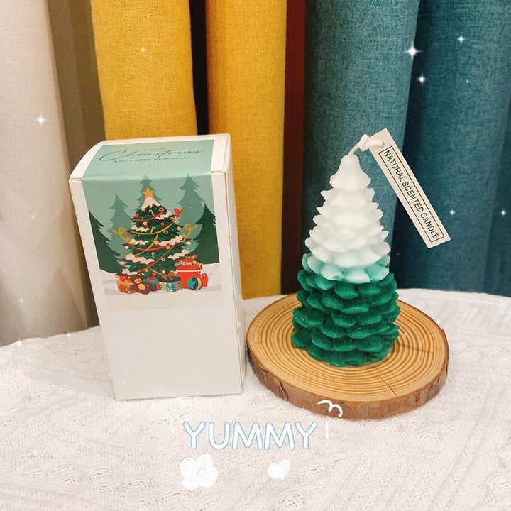 Handcrafted Christmas tree scented candle made of soy wax