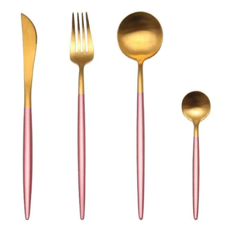 Luxury 24-Piece Gold-Silver Cutlery Set for Stylish Table Setting Kalsten