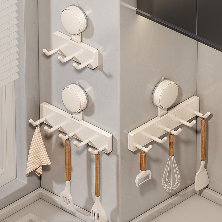 Suction cup kitchen hook with 3 or 5 hooks
