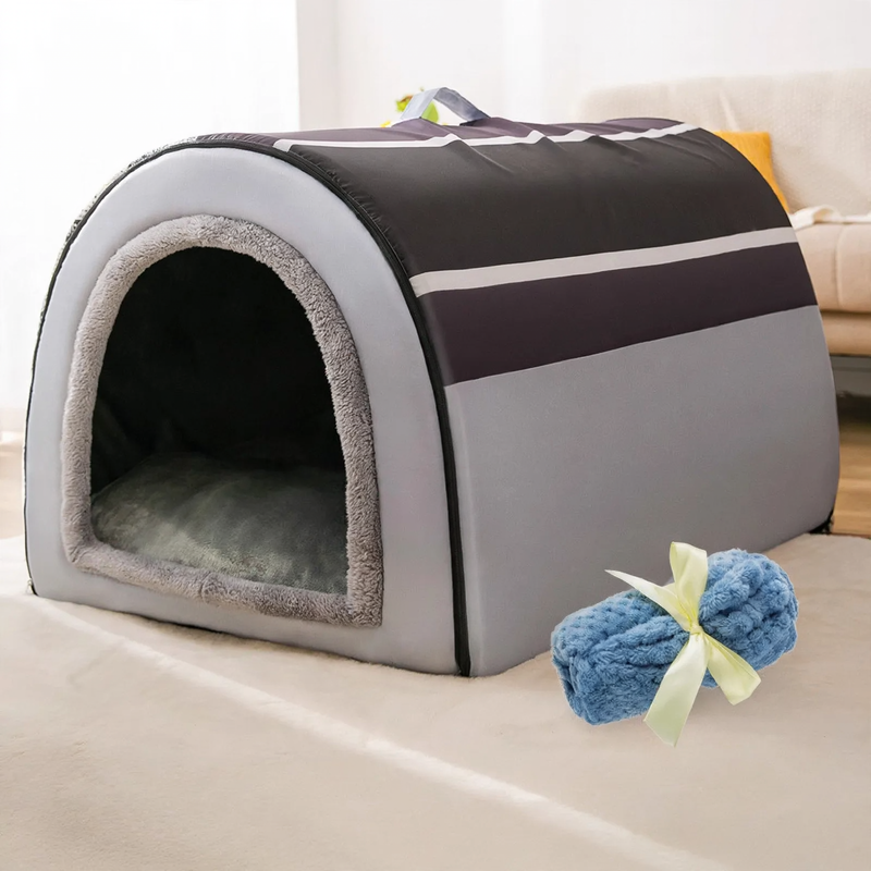 Weatherproof pet bed with arch roof