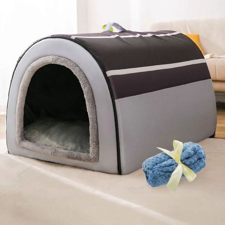 Weatherproof pet bed with arch roof