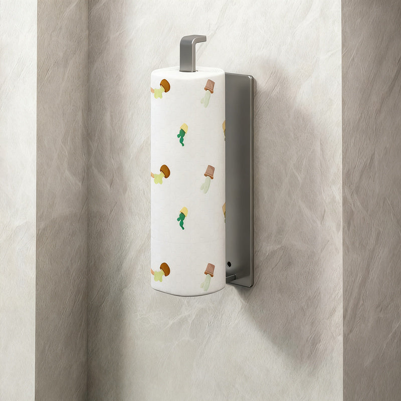 Carbon steel kitchen roll holder, wall-mounted