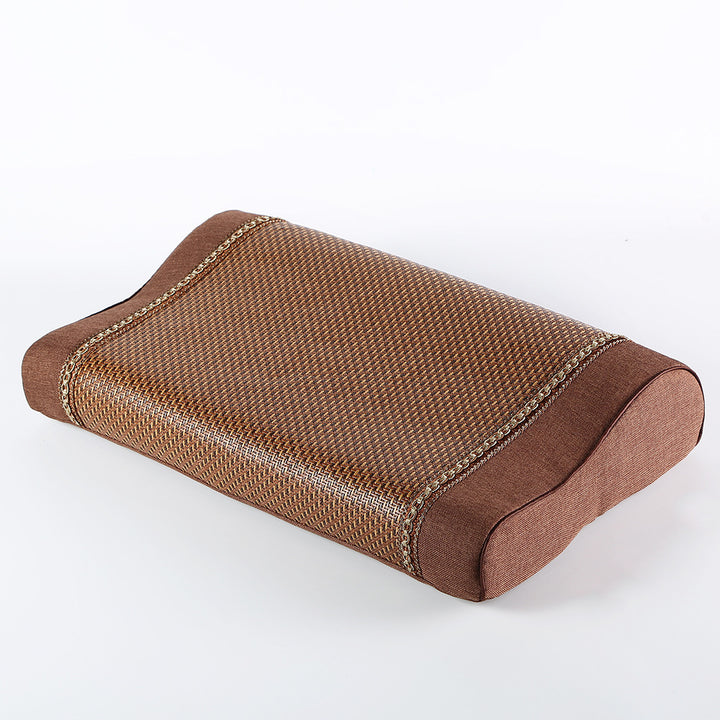 Memory foam pillow with rattan cover, 50×30 cm