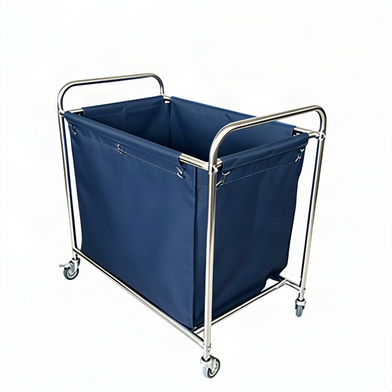 Stainless steel laundry cart with wheels