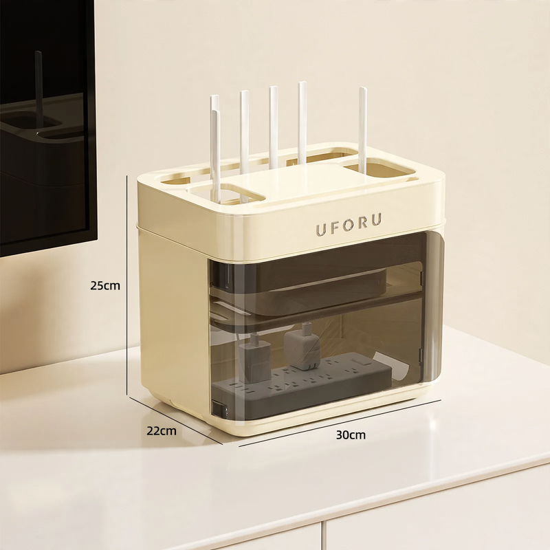 Cable organizer box, double-layered, with wheels, model DD2626
