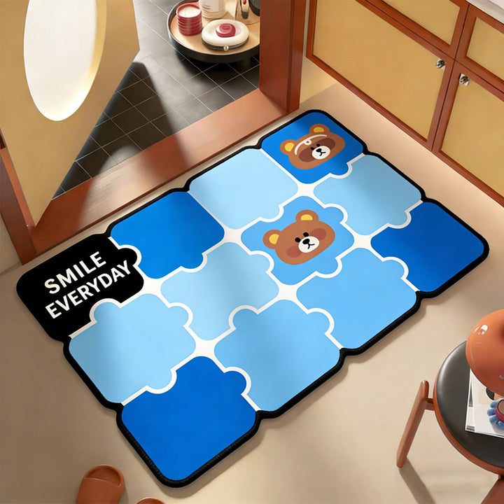 Cartoon doormat made of polyester, washable