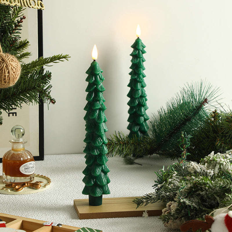 LED Christmas candle made of wax, 4.5 cm × 25 cm