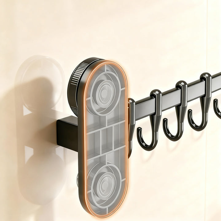 Kitchen hanger with suction cup, drill hole free