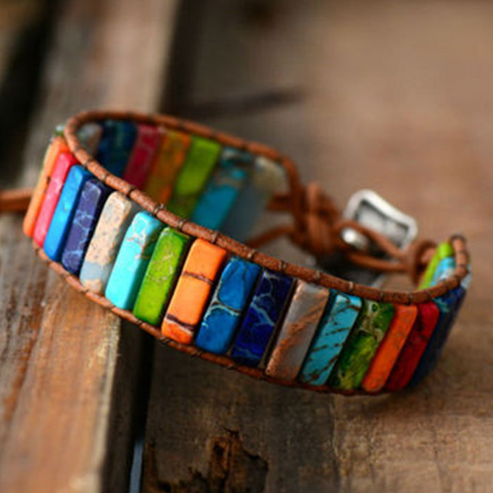 Wrap bracelet made of natural stones