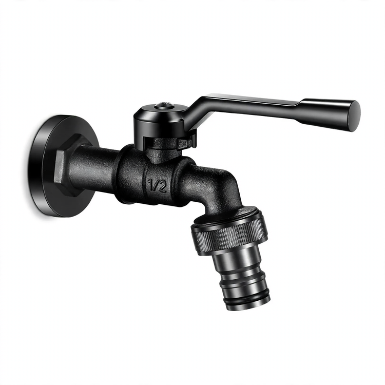 Outdoor faucet with double outlet, frost-proof